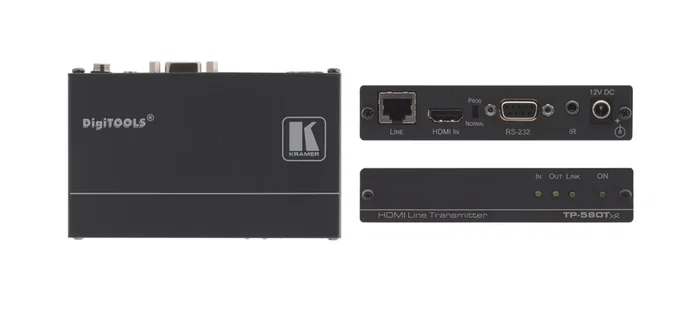 Kramer TP-580TXR Transmisor Extensor HDMI HDBaseT 4K@60Hz 3.4Gbps Hasta 130m sobre Cat6 con Control RS-232 Bidireccional e IR