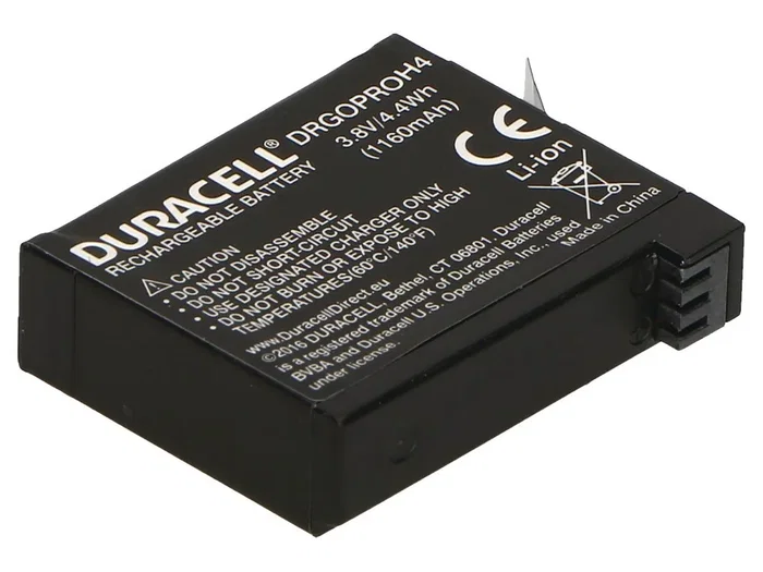 Duracell Batería de iones de litio 1160 mAh para GoPro Hero 4 Duracell Batería de iones de litio 1160 mAh para GoPro Hero 4