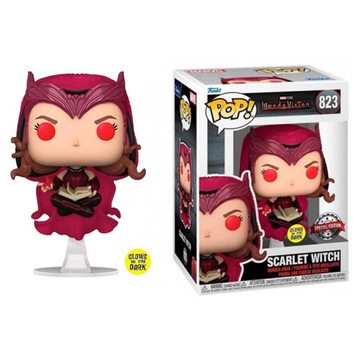 Funko Figura Pop Marvel Wandavision Scarlet Witch Bruja Escarlata 9cm Vinilo Brilla en la Oscuridad Caja Original Funko Figura Pop Marvel Wandavision Scarlet Witch Bruja Escarlata 9cm Vinilo Brilla en la Oscuridad Caja Original