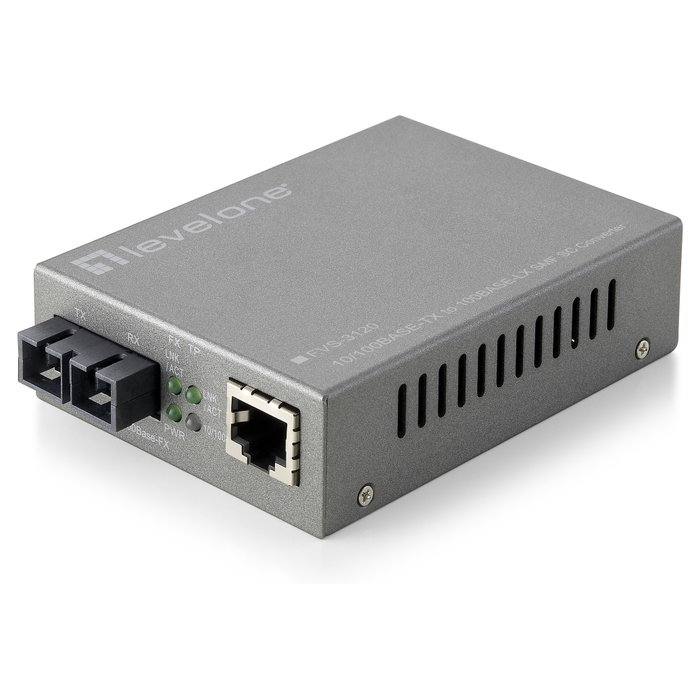 Level One FVS-3120 Convertidor de medios Fast Ethernet RJ45 a SC Monomodo Level One FVS-3120 Convertidor de medios Fast Ethernet RJ45 a SC Monomodo
