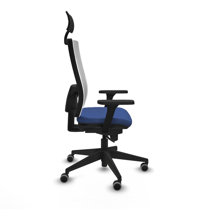 PIQUERAS Y CRESPO Silla de oficina Horna con mecanismo Sincro, Azul marino y Blanco