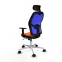 PIQUERAS Y CRESPO Silla de oficina Jorquera con mecanismo Sincro, Naranja y Azul