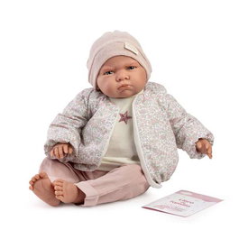 Antonio Juan Muñeco Mi primer Reborn Berta conjunto bomber 52cm, idiomas: español, ucraniano, francés, portugués, alemán, neerlandés, italiano, ruso, polaco, árabe