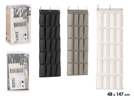 Kipit Zapatero Colgar 20 Cavidades Surtido 48x147x0.5 cm Tela TNT Carton Blanco Gris Negro (Set de 24)