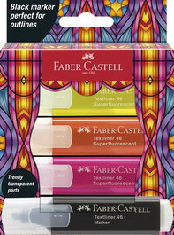 Marcador Fluor Faber-Castell Textliner 1546 Neon Estuche De 4