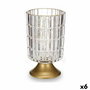 Farol LED Gift Decor Transparente Dorado Vidrio 10,7 x 18 x 10,7 cm (6 Unidades)
