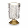 Farol LED Gift Decor Transparente Dorado Vidrio 10,7 x 18 x 10,7 cm (6 Unidades)