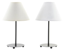 DKD Home Decor Lámpara Sobremesa Scandi Blanco Blanco Roto Metal Poliéster 22 x 34 x 22 cm