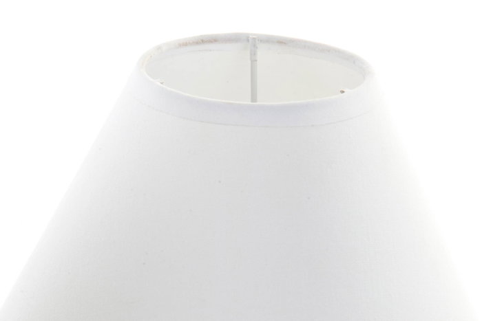 DKD Home Decor Lámpara Sobremesa Scandi Blanco Blanco Roto Metal Poliéster 22 x 34 x 22 cm