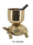 DKD Home Decor Cubitera con Figura de Resina Dorado Tropical