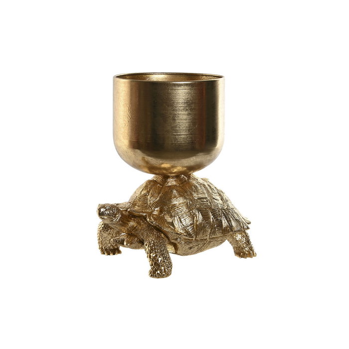DKD Home Decor Cubitera con Figura de Resina Dorado Tropical