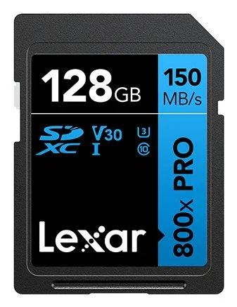 Lexar 128GB Professional 800x PRO Memory Card SDXC UHS-I (Clase 10, U3, V30) - Resistente a Golpes, Temperatura y Rayos X