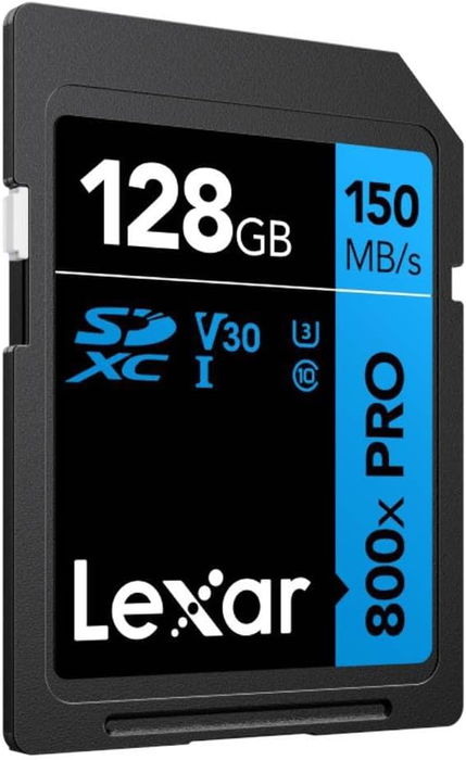 Lexar LSD0800P128G-BNNNG Tarjeta SDXC Profesional 800X 128GB UHS-I C10 V30 U3 Lectura 150MB/s Escritura 45MB/s