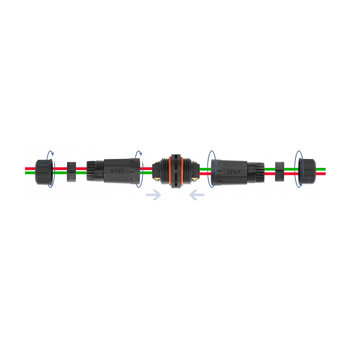 DeLOCK Conector de cable para exteriores 2 pines IP68 negro DeLOCK Conector de cable para exteriores 2 pines IP68 negro