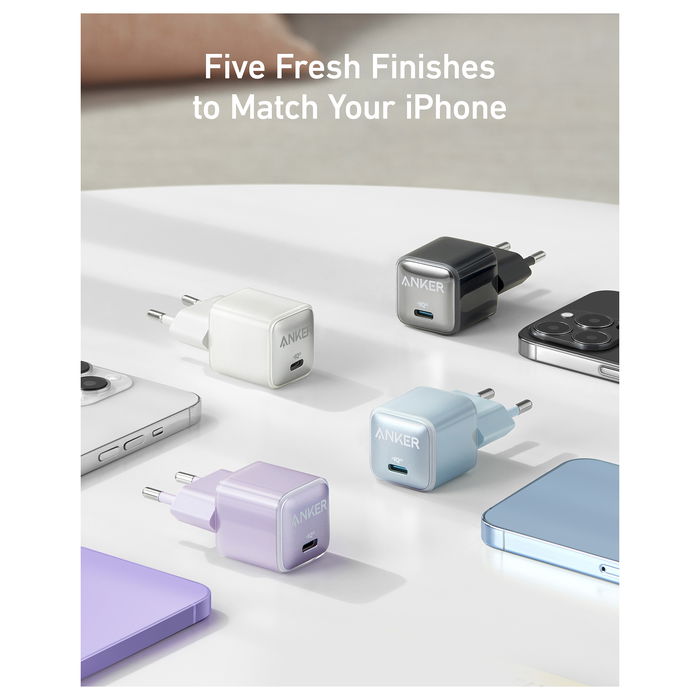Anker 512 Nano Charger Pro 20W, Cargador Rápido USB-C, Blanco