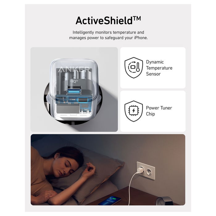 Anker 512 Nano Charger Pro 20W, Cargador Rápido USB-C, Blanco