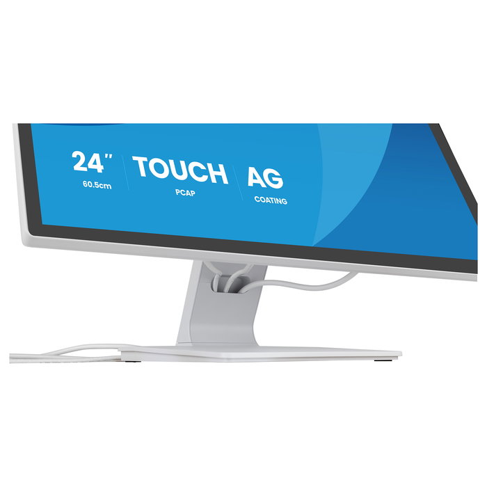 iiyama T2452MSC-W2AG Monitor Táctil Full HD de 24 Pulgadas IPS, 1920 x 1080 Pixeles, 120 Hz, 5 ms, Blanco, con Altavoces, USB-C y Montaje VESA 100x100