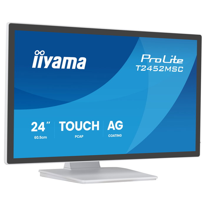 iiyama T2452MSC-W2AG Monitor Táctil Full HD de 24 Pulgadas IPS, 1920 x 1080 Pixeles, 120 Hz, 5 ms, Blanco, con Altavoces, USB-C y Montaje VESA 100x100