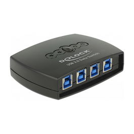 DeLOCK 87724 - Switch Compartidor USB 3.2 Gen 1 (3.0) de 4 Puertos a 1, 5 Gbps, Negro