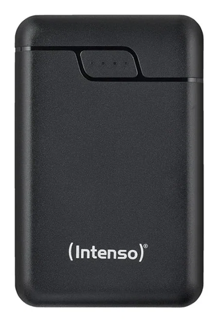 Intenso B10000 Power Bank Batería Externa 10000 mAh Polímero de Litio Negro con 1x USB-C y 2x USB-A, Indicador LED, Probada en Alemania