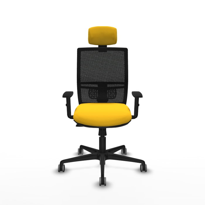 PIQUERAS Y CRESPO Silla de oficina Yunquera con mecanismo Sincro/Traslack, Amarillo y Negro PIQUERAS Y CRESPO Silla de oficina Yunquera con mecanismo Sincro/Traslack, Amarillo y Negro