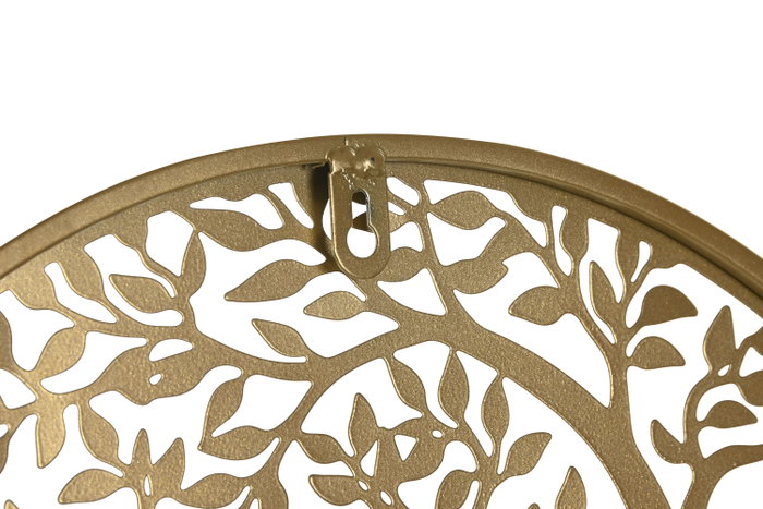 DKD Home Decor Decoración de Pared de Metal Árbol Dorado 40x40 cm