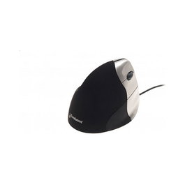Evoluent Evoluent3 Ratón Vertical Ergonómico para Diestro, 5 Botones Programables, Sensor Láser 2600 DPI, Negro/Plata, USB