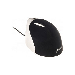 Evoluent Evoluent3 Ratón Vertical Ergonómico para Diestro, 5 Botones Programables, Sensor Láser 2600 DPI, Negro/Plata, USB