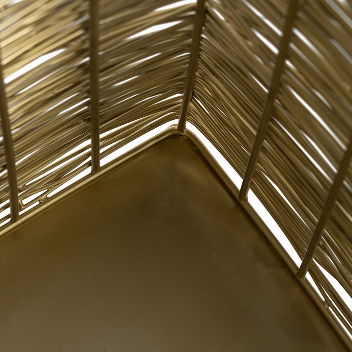 Jarrón Dorado Acero Inoxidable 15 X 15 X 20 cm