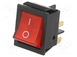 ORNO Interruptor Rocker DPST Rojo 16A/250VAC