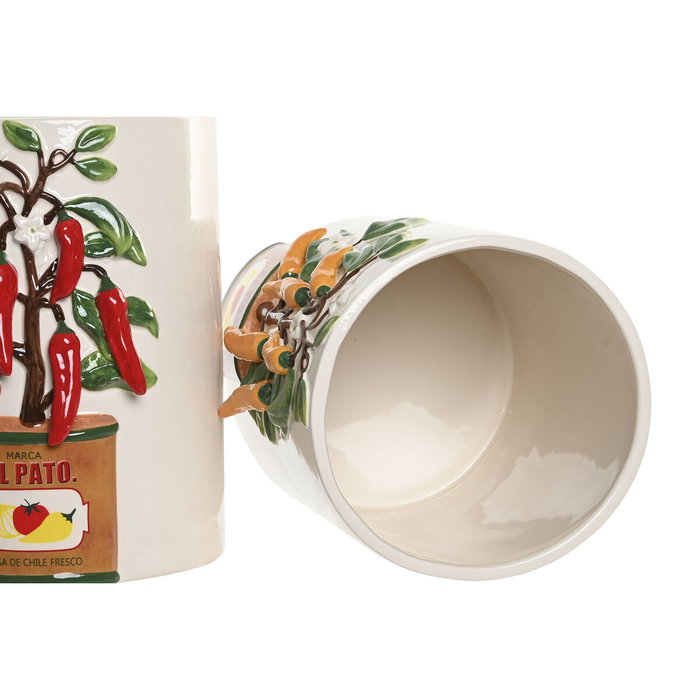 DKD Home Decor Jarrón de Cerámica Pimiento Surtido de 2 Unidades