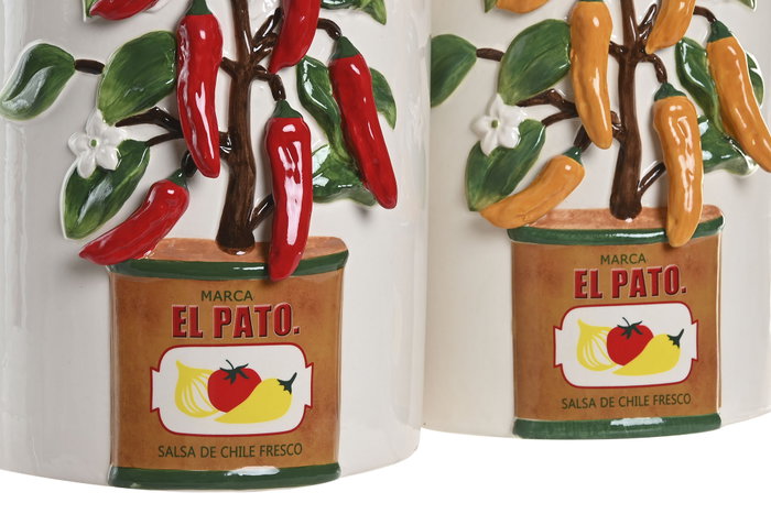 DKD Home Decor Jarrón de Cerámica Pimiento Surtido de 2 Unidades