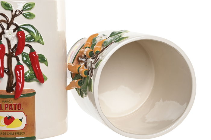 DKD Home Decor Jarrón de Cerámica Pimiento Surtido de 2 Unidades