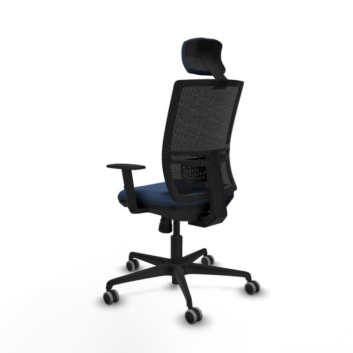PIQUERAS Y CRESPO Silla de oficina Yunquera con mecanismo Sincro, Azul marino y Negro