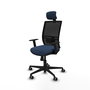 PIQUERAS Y CRESPO Silla de oficina Yunquera con mecanismo Sincro, Azul marino y Negro