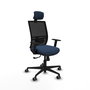 PIQUERAS Y CRESPO Silla de oficina Yunquera con mecanismo Sincro, Azul marino y Negro