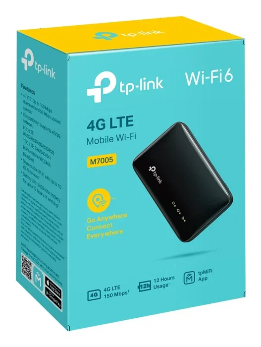 TP-Link M7005 Enrutador portátil 4G LTE Wi-Fi 6 Negro