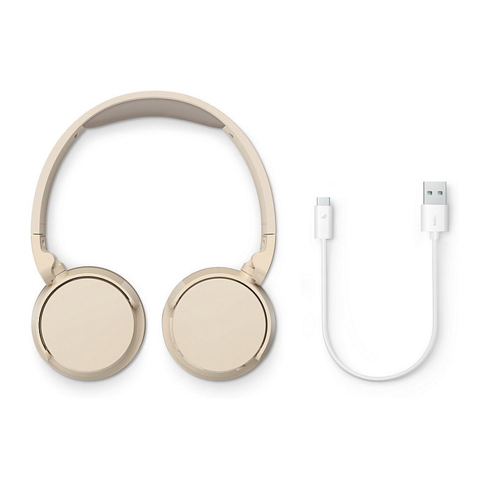 Philips TAH3209BG/00 Auriculares Diadema Inalámbricos Bluetooth 5.3 Supraaural Beige para Llamadas y Música con 25h Autonomía
