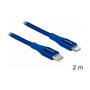 DeLOCK Cable de datos y carga USB Type-C a Lightning, 2 m, Azul, MFi