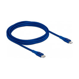 DeLOCK Cable de datos y carga USB Type-C a Lightning, 2 m, Azul, MFi