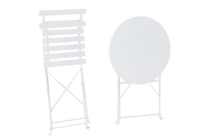 DKD Home Decor Mesa Terraza Y Jardin Blanco 60x60x71 cm Set de 3 Piezas