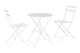 DKD Home Decor Mesa Terraza Y Jardin Blanco 60x60x71 cm Set de 3 Piezas