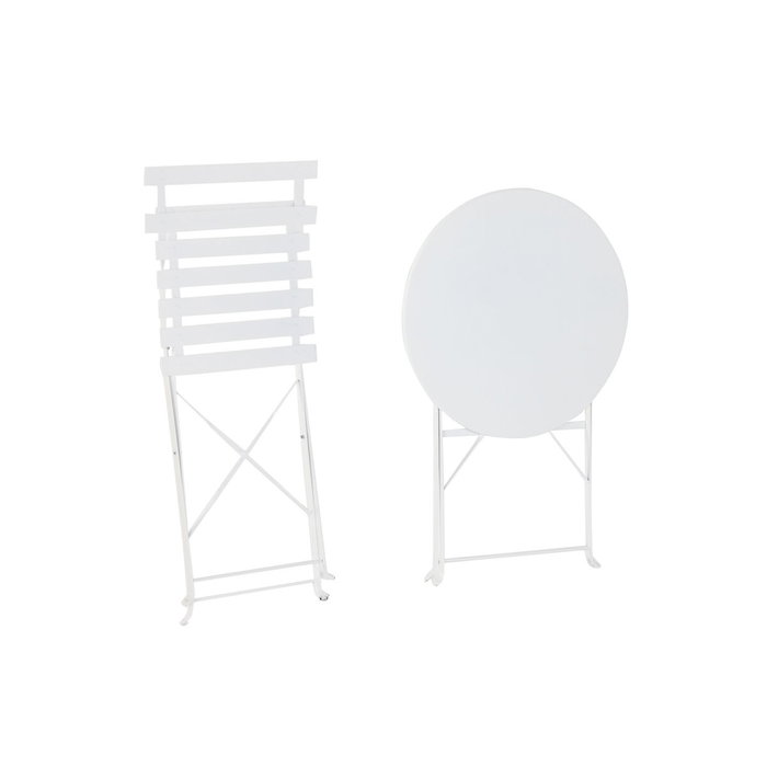 DKD Home Decor Mesa y Set de 3 Piezas de Metal Blanco DKD Home Decor Mesa y Set de 3 Piezas de Metal Blanco