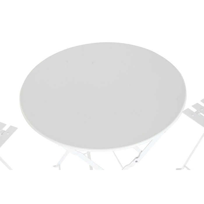 DKD Home Decor Mesa y Set de 3 Piezas de Metal Blanco DKD Home Decor Mesa y Set de 3 Piezas de Metal Blanco