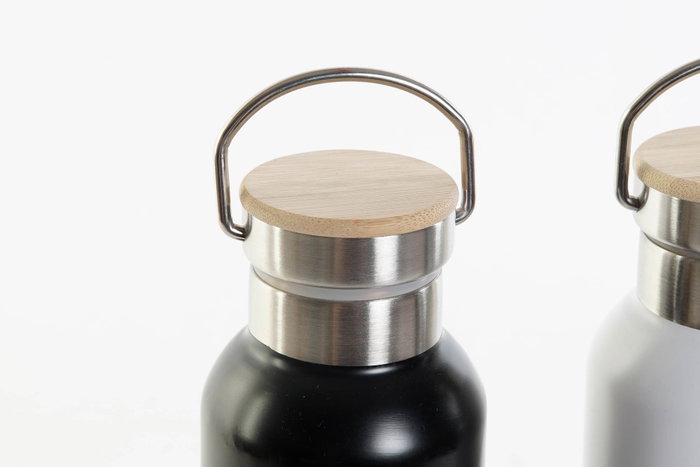 DKD Home Decor Botella Inox Bambu 550ml, Surtido de 2 Unidades