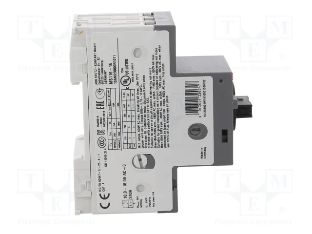 ABB MS116-16 Interruptor motorizado 7,5kW 208÷690VAC