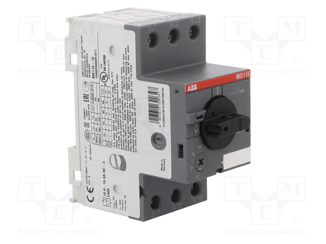 ABB MS116-16 Interruptor motorizado 7,5kW 208÷690VAC