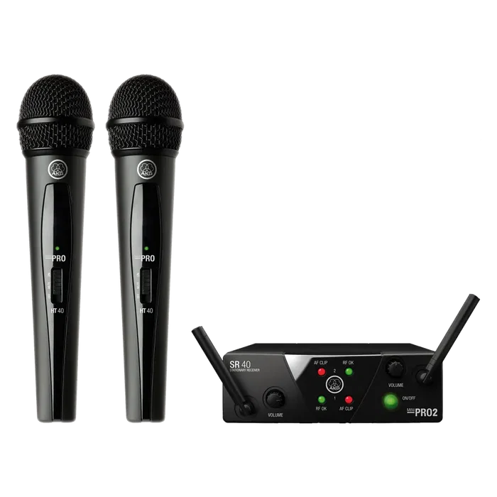 AKG Sistema Inalámbrico UHF Vocal Band ISM2/3 con 2 Micrófonos y Receptor