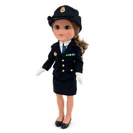 Berjuan Muñeca Gala Oficial de la Policía Nacional 44 cm, idiomas caja e instrucciones: español, inglés, portugués, francés
