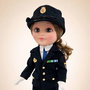 Berjuan Muñeca Gala Oficial de la Policía Nacional 44 cm, idiomas caja e instrucciones: español, inglés, portugués, francés